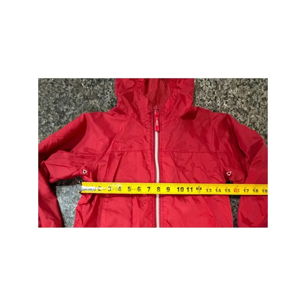 LL Bean Discovery Rain Jacket Kids 6X-7 Red Hooded Mesh Lined Windbreaker 0BVR4